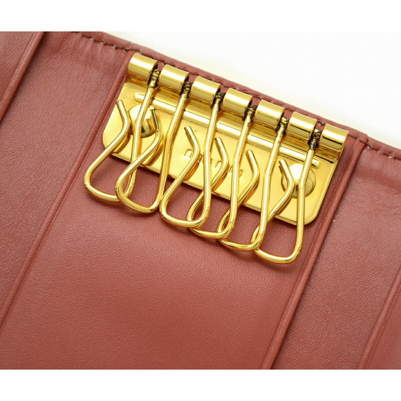 Miu Miu 6-Row Key Case Embossed Leather Pink - Picture 5 of 9